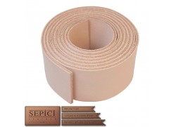 1/2" to 4" Wide, 50" to 70" Long, Natural Color, Veg-Tan Leather Straps.