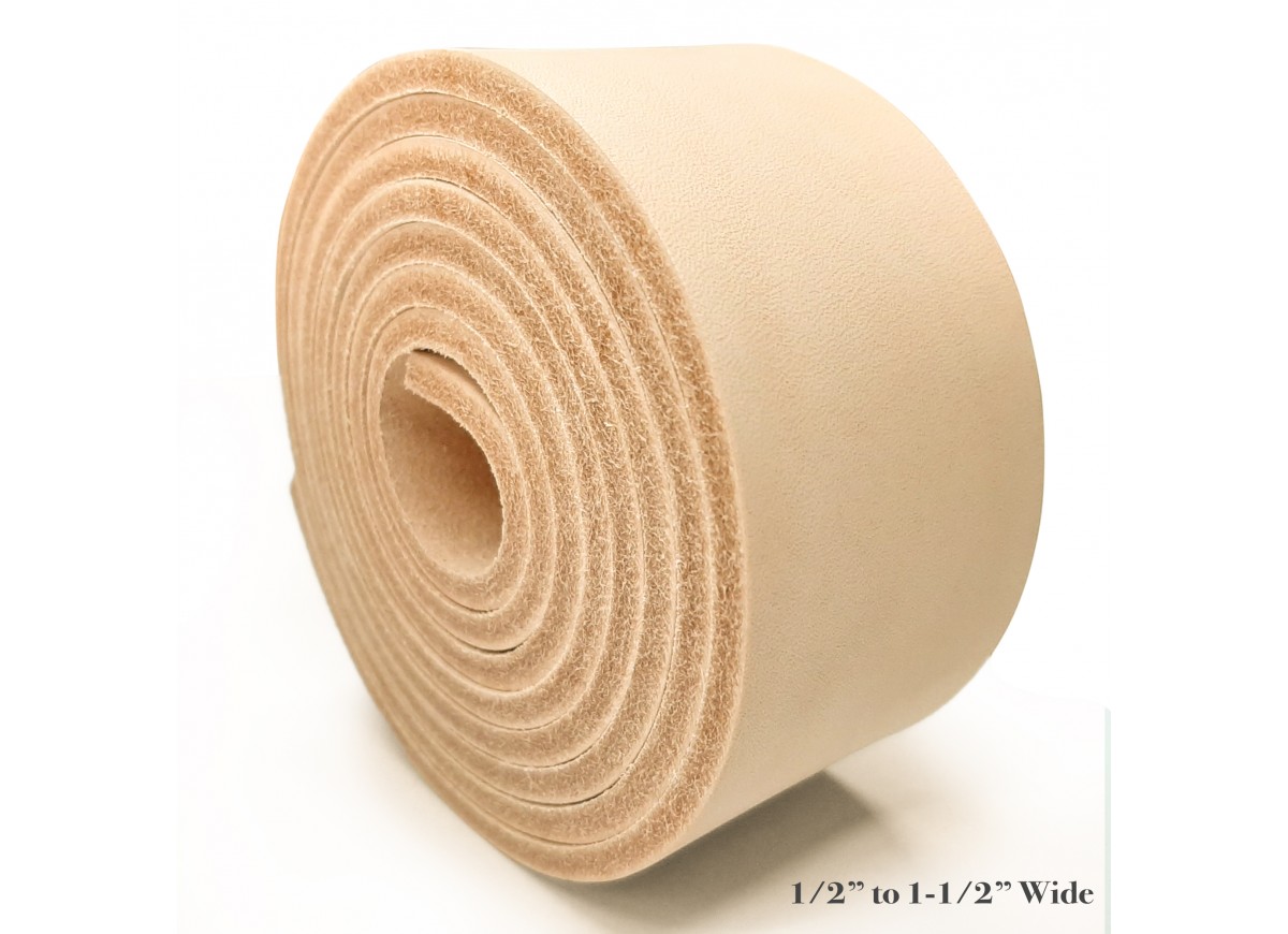 3PCS Per Pack Natural Color Belt Blanks, 1/2" to 1-1/2" Wide, 30-45" long.