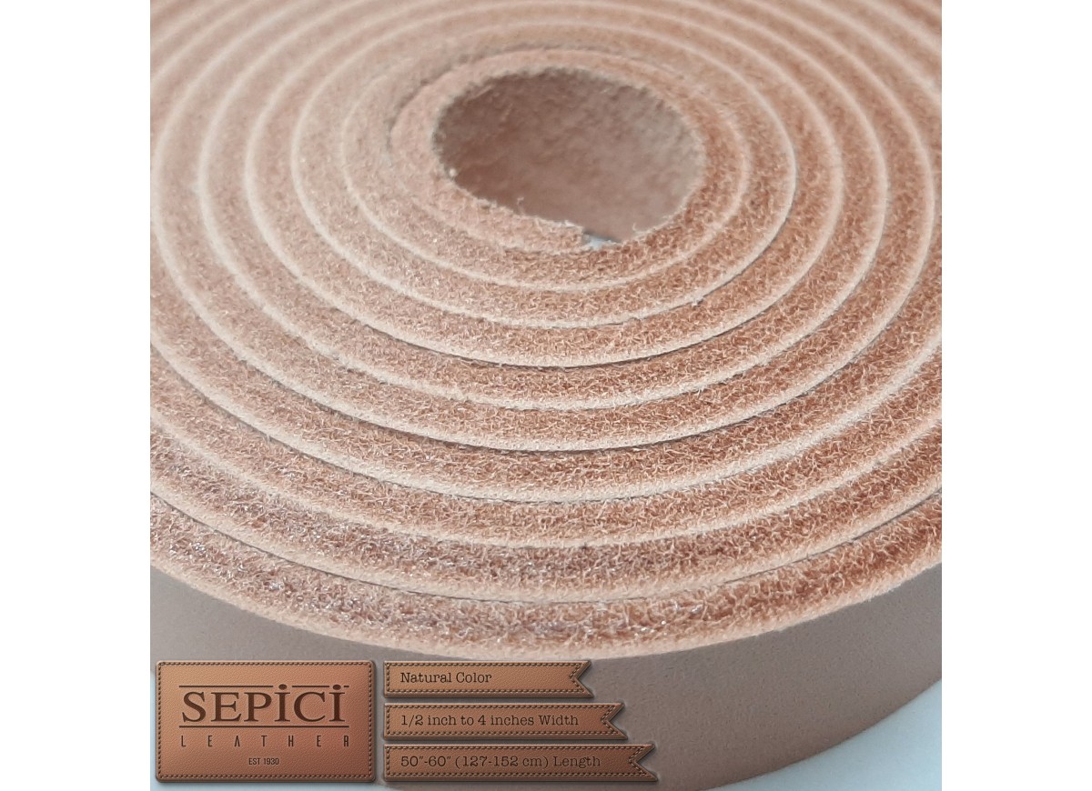 9/10 oz. Natural Belt Strips/Straps/Blanks by Sepici Leather