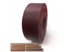 Latigo Burgundy Leather Strips, 50" to 70+" and 1/2" to 4" wide