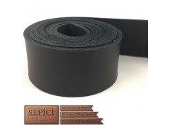 1/2" to 4" Wide, 50" to 70" Long, Black Color, Veg-Tan Leather Straps.