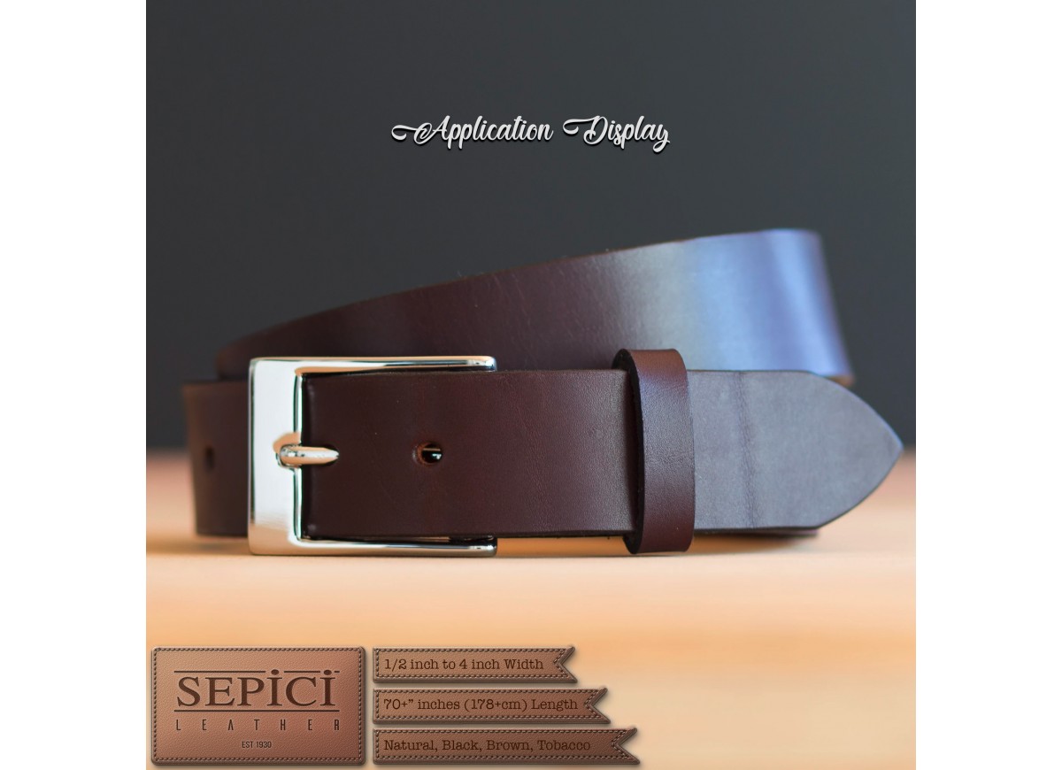 1/2 to 4 Wide, 50 to 70 Long, Brown Color, Veg-Tan Leather Straps.