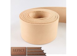 1/2" to 4" Wide, 50" to 70" Long, Natural Color, Veg-Tan Leather Straps.