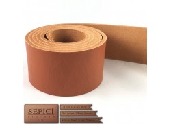 1/2" to 4" Wide, 50" to 70" Long, Tan (Tobacco) Color, Veg-Tan Leather Straps.