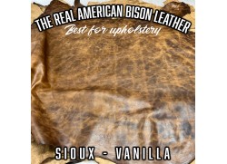 3/4oz. Real American Bison Leather - Sioux, Vanilla color.