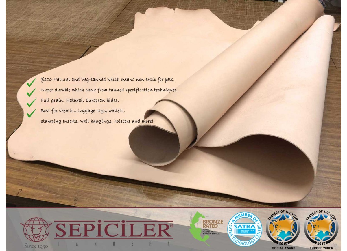 Import Tooling Leather 8-9oz Pre-Cut by Sepici 2.5-4 SQFT 