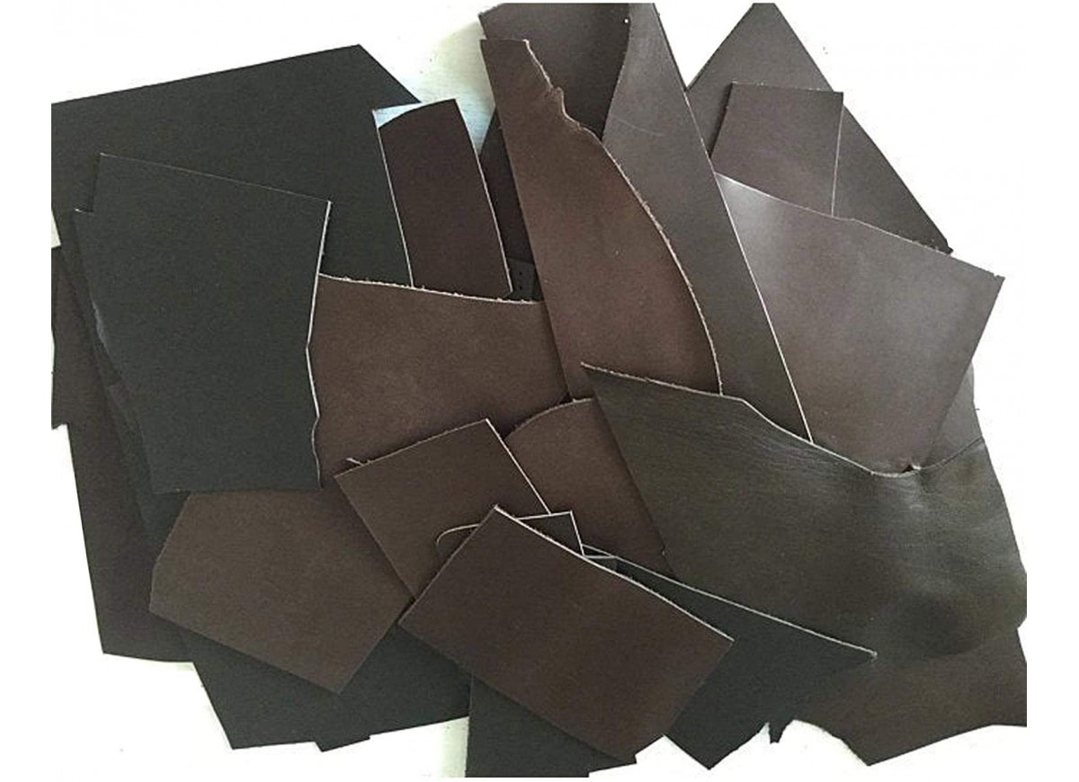 2 LBS of Real, Vegetable-Tanned Cowhide Leather Scraps/Remnants