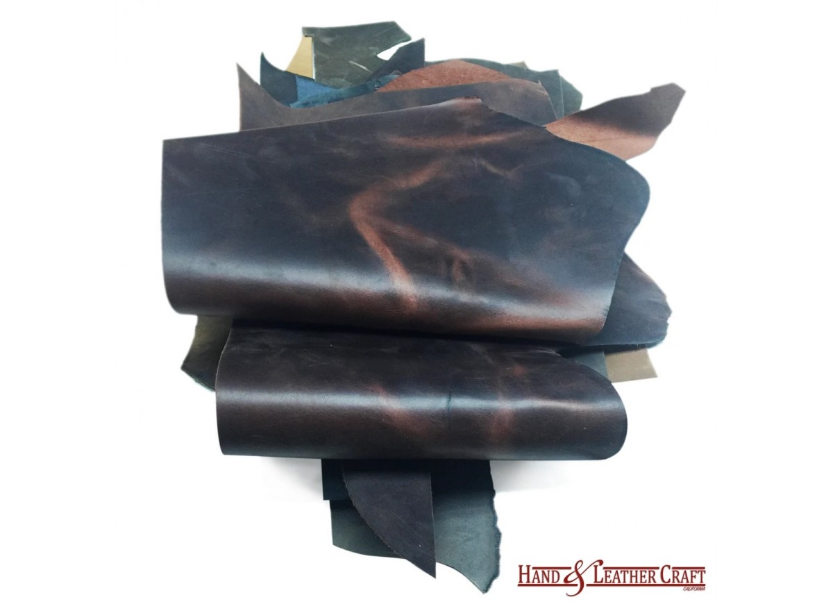 Lot of Oil Tanned Leather Scraps