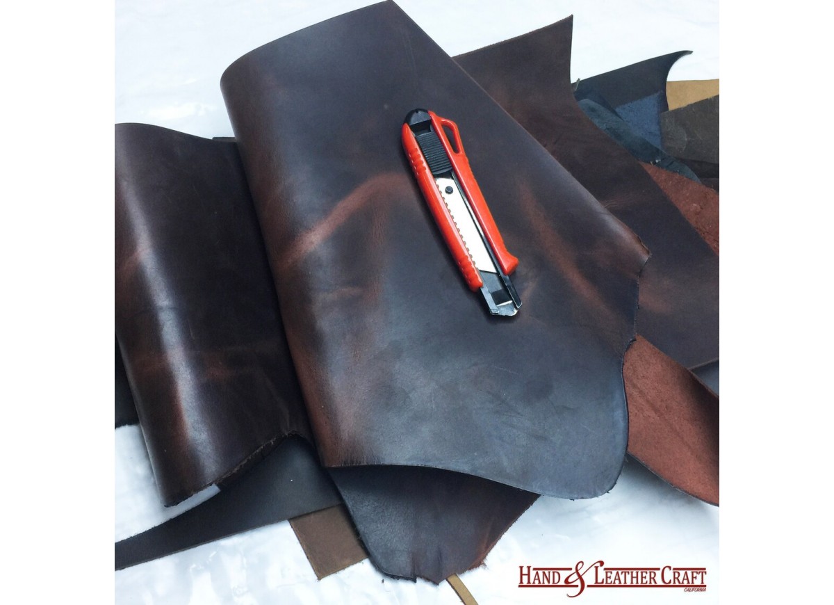 Leather scraps bag, WRINKLED WASHED, colors and softness various 0,7 lbs -  0,300 kg