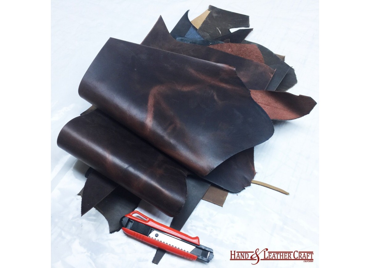 Lot of Oil Tanned Leather Scraps